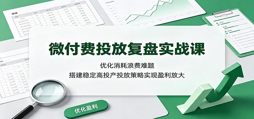 微付费投放复盘实战课:优化消耗浪费难题,搭建稳定高投产投放策略实现盈利放大插图 微付费投放复盘实战课:优化消耗浪费难题,搭建稳定高投产投放策略实现盈利放大插图