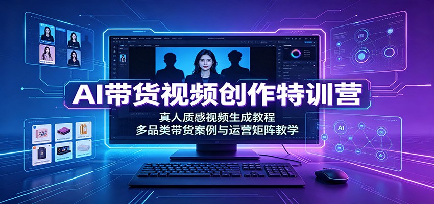 AI带货视频创作特训营:真人质感视频生成教程,多品类带货案例与运营矩阵教学插图 AI带货视频创作特训营:真人质感视频生成教程,多品类带货案例与运营矩阵教学插图