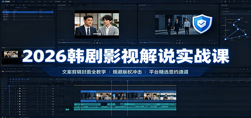 2026韩剧影视解说实战课:文案剪辑封面全教学,规避版权冲击平台精选签约通道插图 2026韩剧影视解说实战课:文案剪辑封面全教学,规避版权冲击平台精选签约通道插图