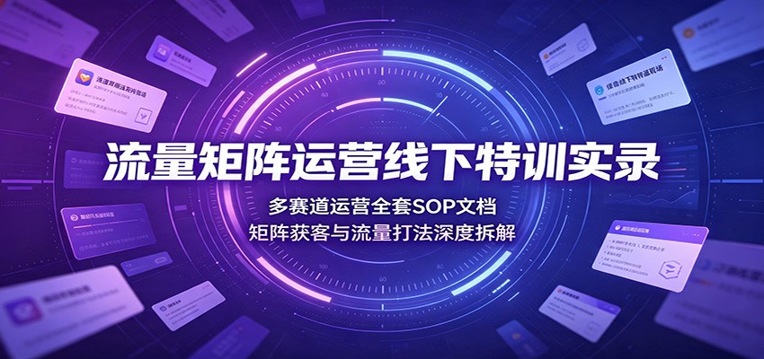 流量矩阵运营线下特训实录：多赛道运营全套SOP文档，矩阵获客与流量打法深度拆解插图