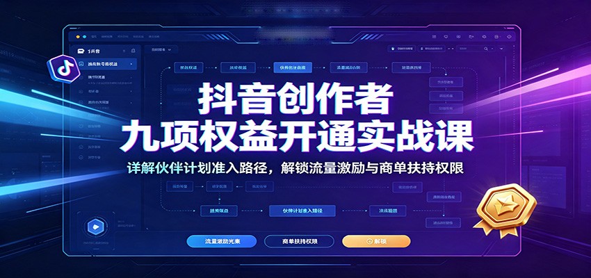 抖音创作者九项权益开通实战课:详解伙伴计划准入路径,解锁流量激励与商单扶持权限插图 抖音创作者九项权益开通实战课:详解伙伴计划准入路径,解锁流量激励与商单扶持权限插图