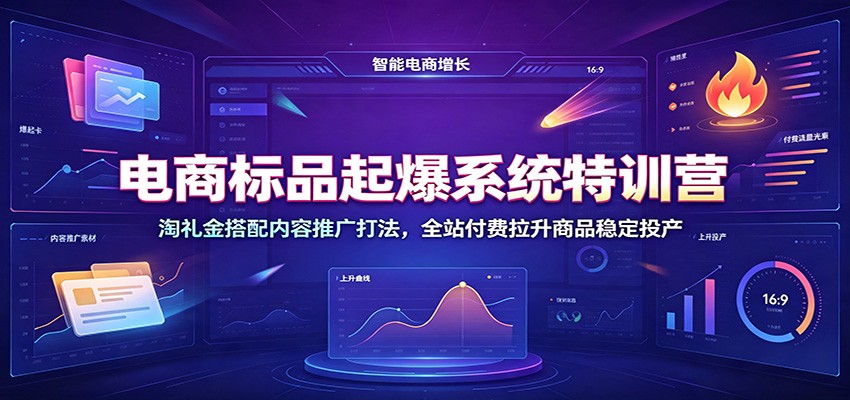 电商标品起爆系统特训营:淘礼金搭配内容推广打法,全站付费拉升商品稳定投产插图 电商标品起爆系统特训营:淘礼金搭配内容推广打法,全站付费拉升商品稳定投产插图