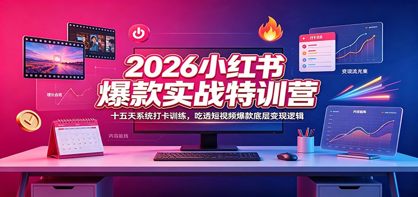 2026小红书爆款实战特训营:十五天系统打卡训练,吃透短视频爆款底层变现逻辑插图 2026小红书爆款实战特训营:十五天系统打卡训练,吃透短视频爆款底层变现逻辑插图