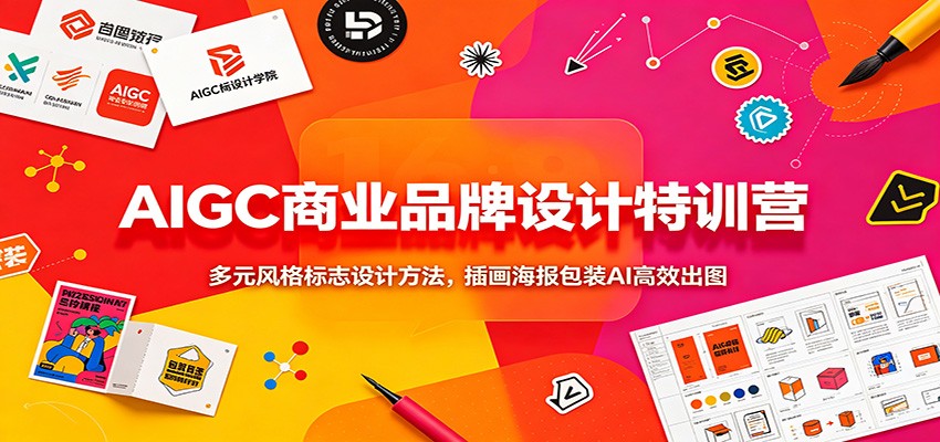 AIGC商业品牌设计特训营:多元风格标志设计方法,插画海报包装AI高效出图插图 AIGC商业品牌设计特训营:多元风格标志设计方法,插画海报包装AI高效出图插图