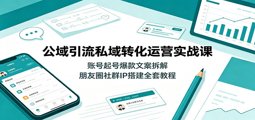 公域引流私域转化运营实战课：账号起号爆款文案拆解，朋友圈社群IP搭建全套教程插图