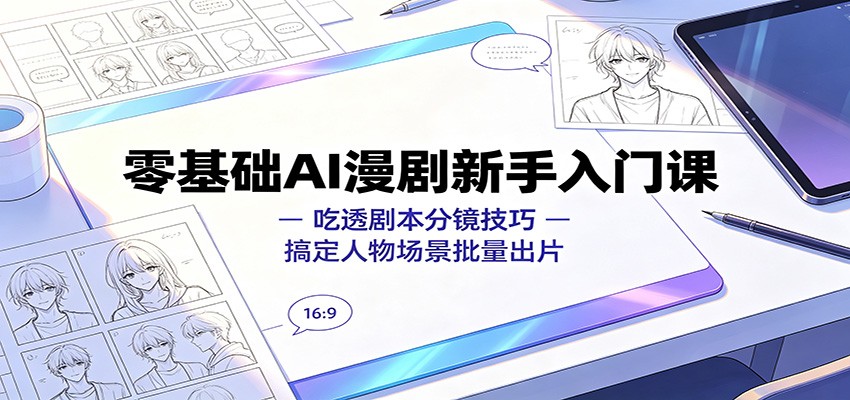 零基础AI漫剧新手入门课:吃透剧本分镜技巧,搞定人物场景批量出片插图 零基础AI漫剧新手入门课:吃透剧本分镜技巧,搞定人物场景批量出片插图