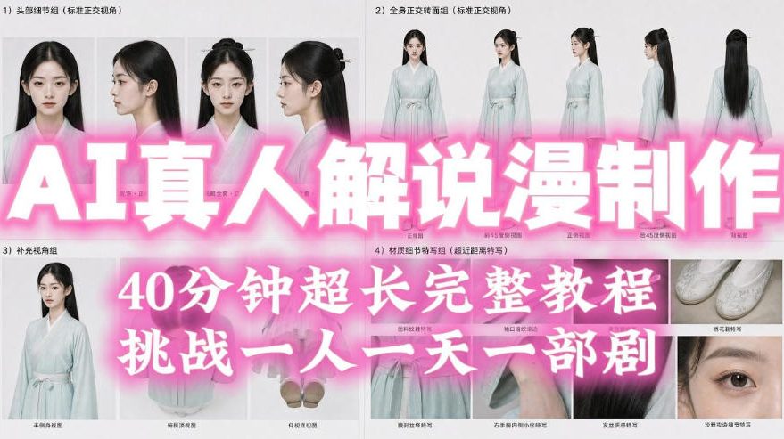 2026年AI真人解说漫剧自动批量化制作教程，40分钟超长完整，自动批量化制作，挑战一人一天一部剧！插图