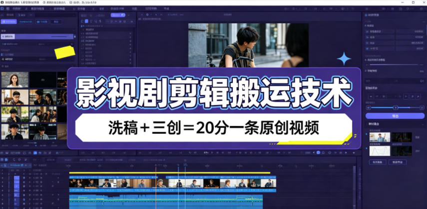 影视剧剪辑搬运技术，洗稿+三创=20分一条原创视频插图