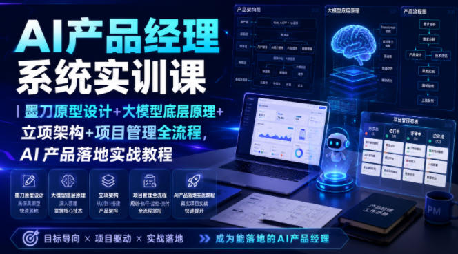 AI产品经理系统实训课｜墨刀原型设计+大模型底层原理+立项架构+项目管理全流程，AI产品落地实战教程插图