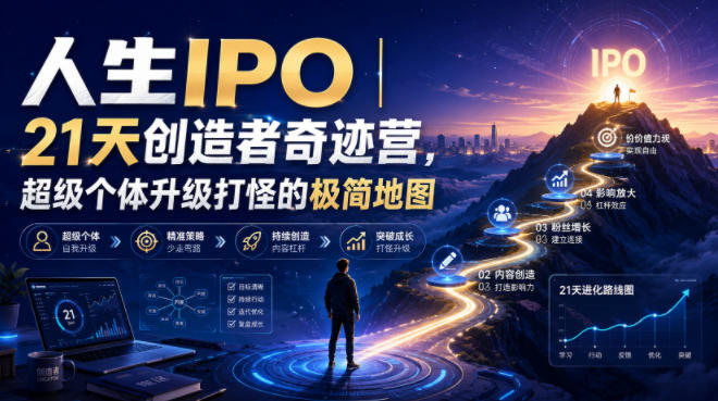 人生IPO︱21天创造者奇迹营，​超级个体升级打怪的极简地图插图