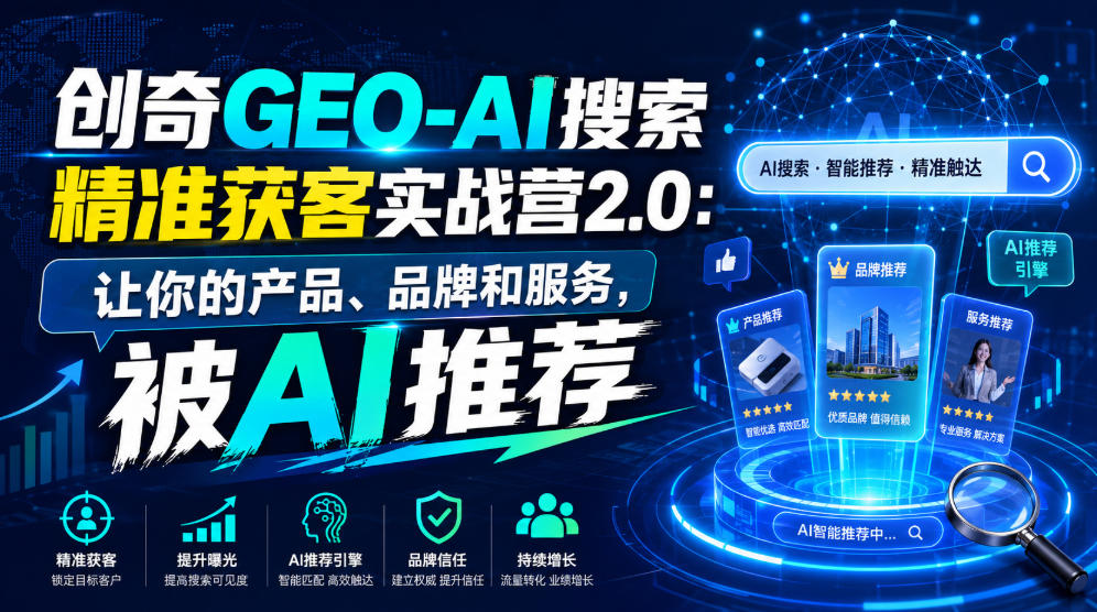 创奇GEO-AI搜索精准获客实战营2.0：让你的产品、品牌和服务，被AI推荐插图