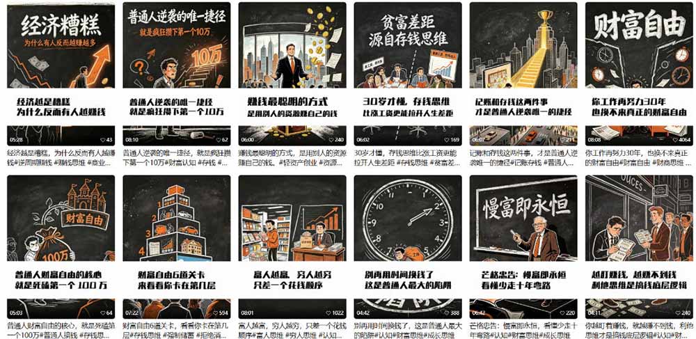(19515期)AI书单财富书籍图文解读:手绘黑白风格×一键直出×几十条视频跑1000单×全流程拆解×新手可上手插图1 (19515期)AI书单财富书籍图文解读:手绘黑白风格×一键直出×几十条视频跑1000单×全流程拆解×新手可上手插图1