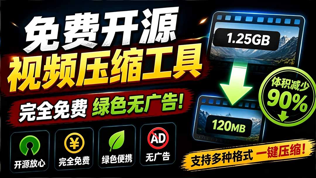 (19495期)Github开源视频压缩瘦身工具,轻松压缩90%,并保持画质清晰,完全免费绿色无广告!VideoSlim插图1 (19495期)Github开源视频压缩瘦身工具,轻松压缩90%,并保持画质清晰,完全免费绿色无广告!VideoSlim插图1