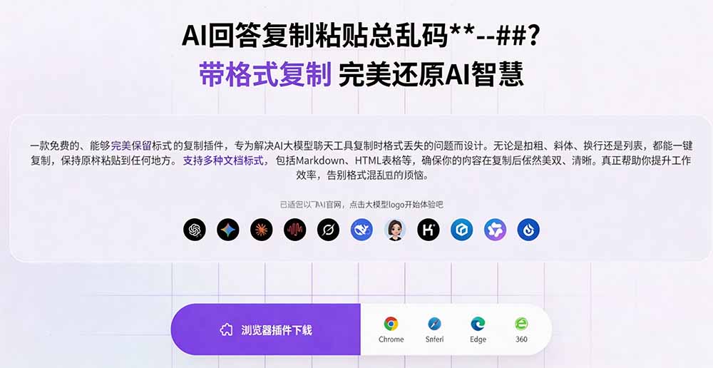 (19599期)你的 AI 回答内容复制格式总乱码?完美一键保留原格式复制,办公宝藏浏览器插件 Copy With Format插图2 (19599期)你的 AI 回答内容复制格式总乱码?完美一键保留原格式复制,办公宝藏浏览器插件 Copy With Format插图2