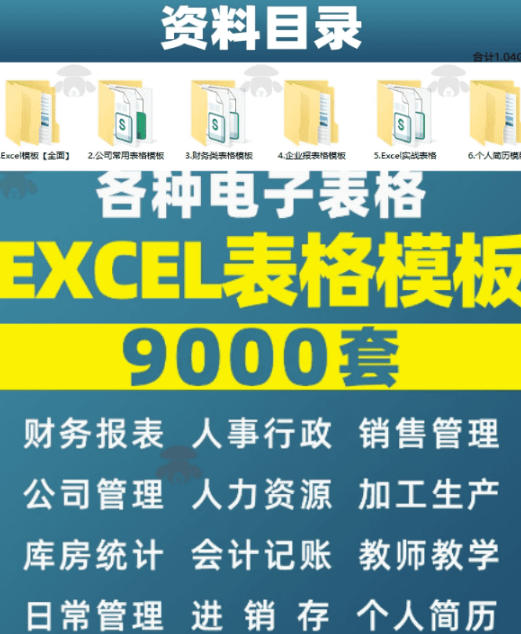 自费购买素材合集！超全Excel常用模版系列，分类清晰，共9000+套excel模型合集+个人简历素材插图1