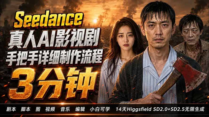 (19706期) 3分钟真人AI影视剧怎么做?SD 2.0手把手完整制作流程|Higgsfield 14天SD 2.0/2.5无限生成插图 (19706期) 3分钟真人AI影视剧怎么做?SD 2.0手把手完整制作流程|Higgsfield 14天SD 2.0/2.5无限生成插图