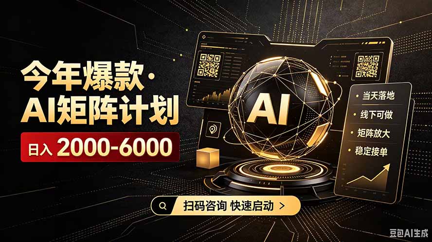 （19703期）AI矩阵计划！日收益3000-8000+，项目绿色长久，安全合规靠谱，可批量放大。扶持工作室和分公司插图