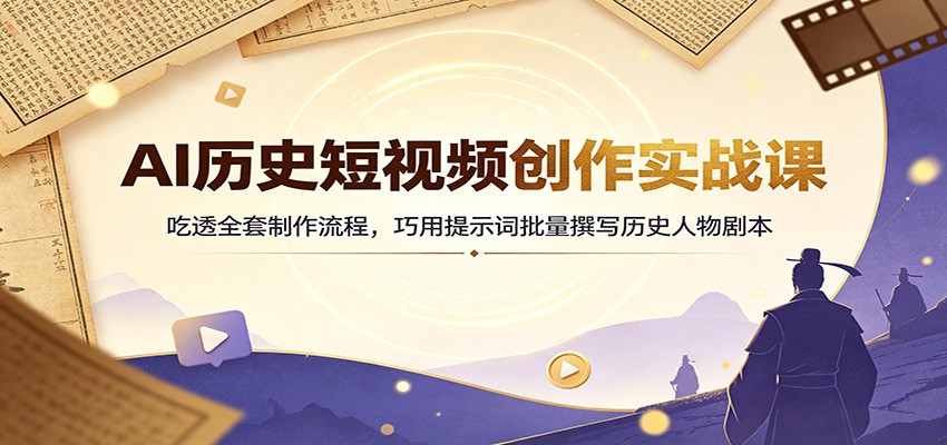 AI历史短视频创作实战课:吃透全套制作流程,巧用提示词批量撰写历史人物剧本插图 AI历史短视频创作实战课:吃透全套制作流程,巧用提示词批量撰写历史人物剧本插图