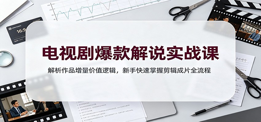 电视剧爆款解说实战课:解析作品增量价值逻辑,新手快速掌握剪辑成片全流程插图 电视剧爆款解说实战课:解析作品增量价值逻辑,新手快速掌握剪辑成片全流程插图