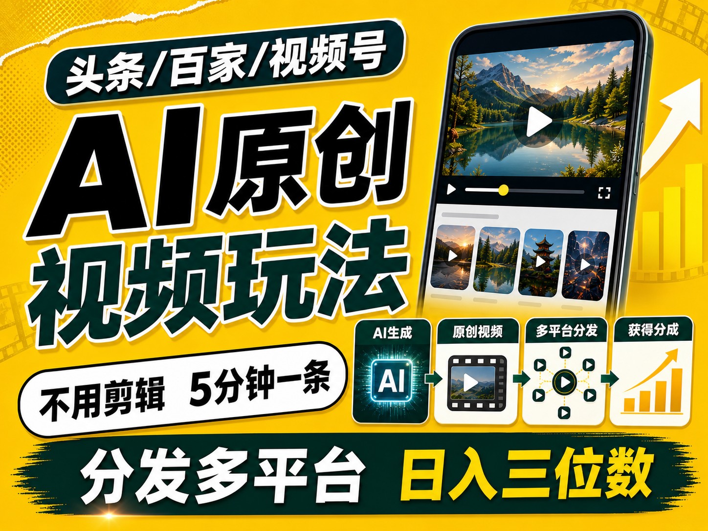 2026头条百家号升级玩法 5分钟一条原创视频 发多平台赚收插图 2026头条百家号升级玩法 5分钟一条原创视频 发多平台赚收插图