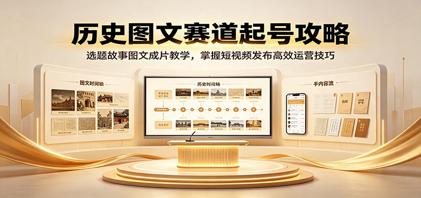 历史图文赛道起号攻略：选题故事图文成片教学，掌握短视频发布高效运营技巧插图
