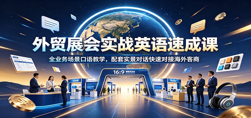 外贸展会实战英语速成课:全业务场景口语教学,配套实景对话快速对接海外客商插图 外贸展会实战英语速成课:全业务场景口语教学,配套实景对话快速对接海外客商插图