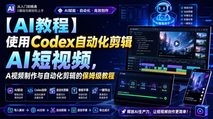 【AI教程】使用Codex自动化剪辑AI短视频，AI视频制作与自动化剪辑的保姆级教程插图