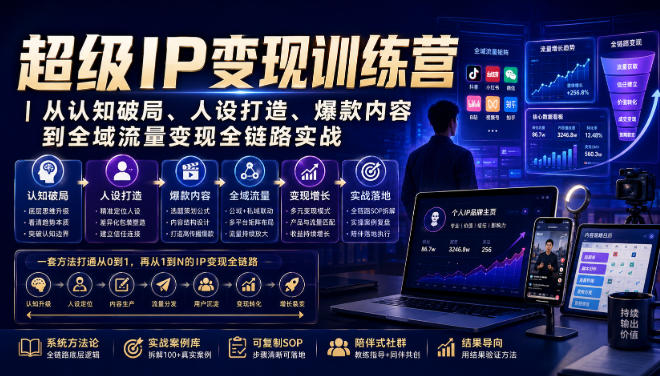 超级IP变现训练营｜从认知破局、人设打造、爆款内容到全域流量变现全链路实战插图
